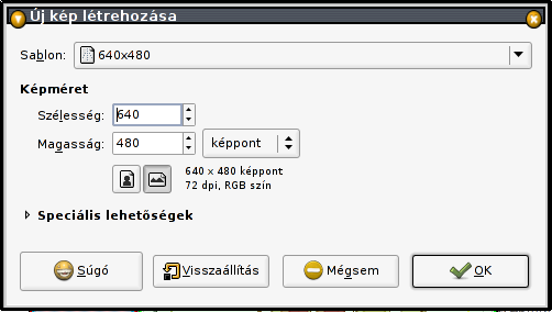 Új fájl párbeszédablak